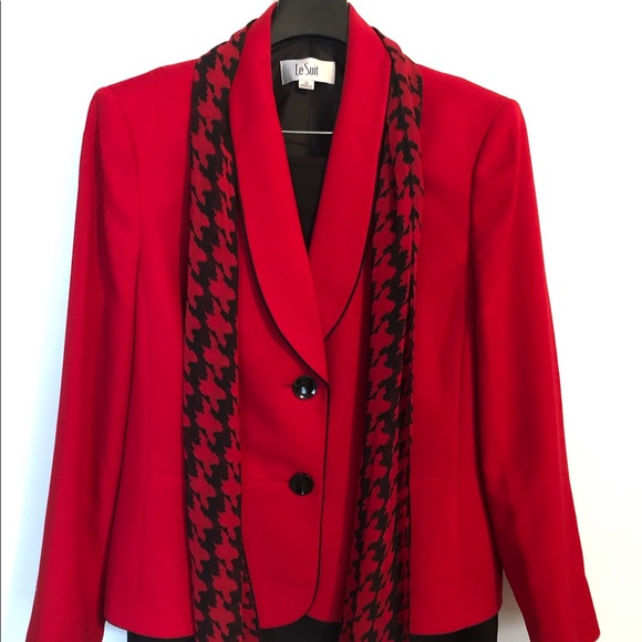 Le Suit Jackets & Blazers - Red Blazer with Matching Scarf